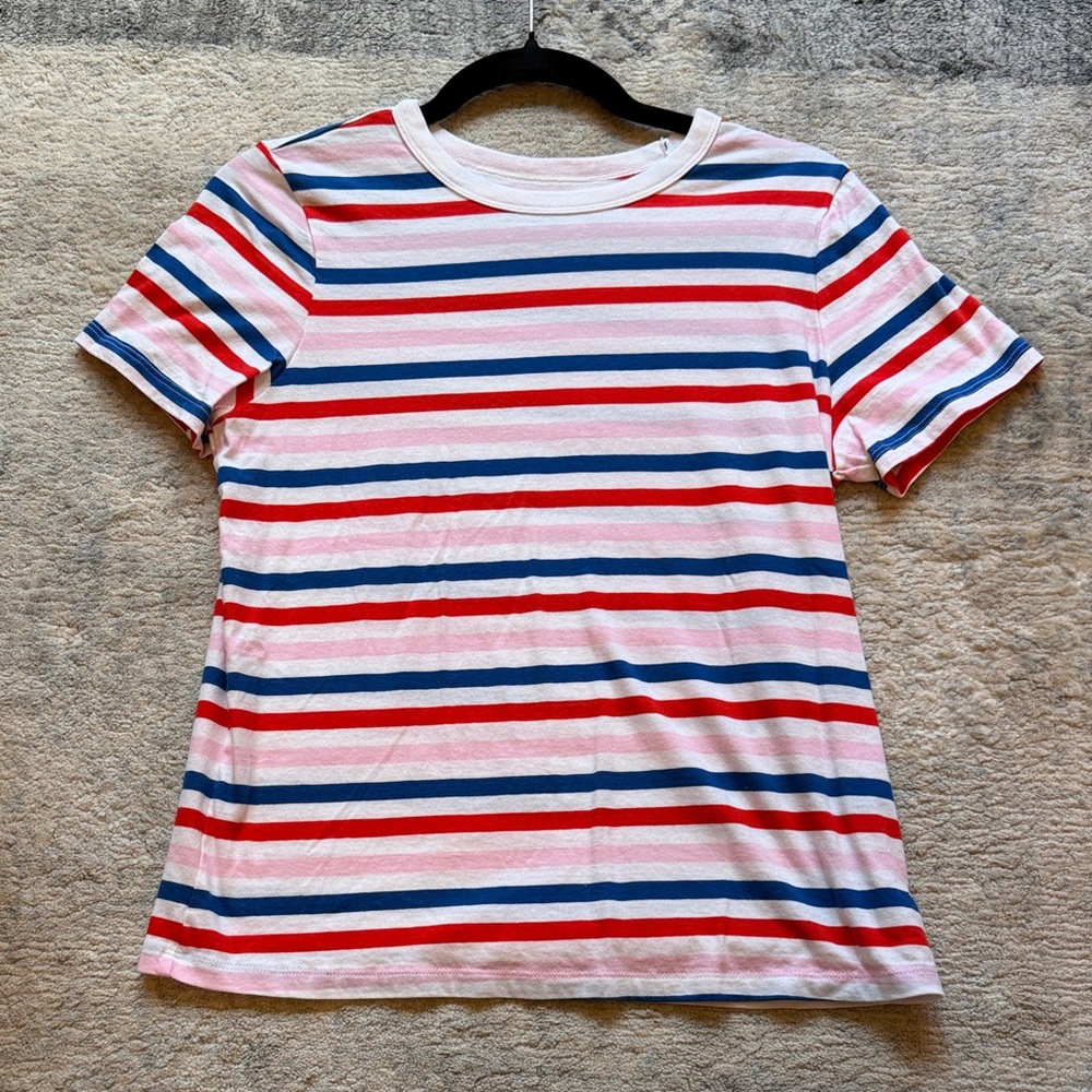 Old Navy Short Sleeve Stripe Tee - Pink, Red, & Blue